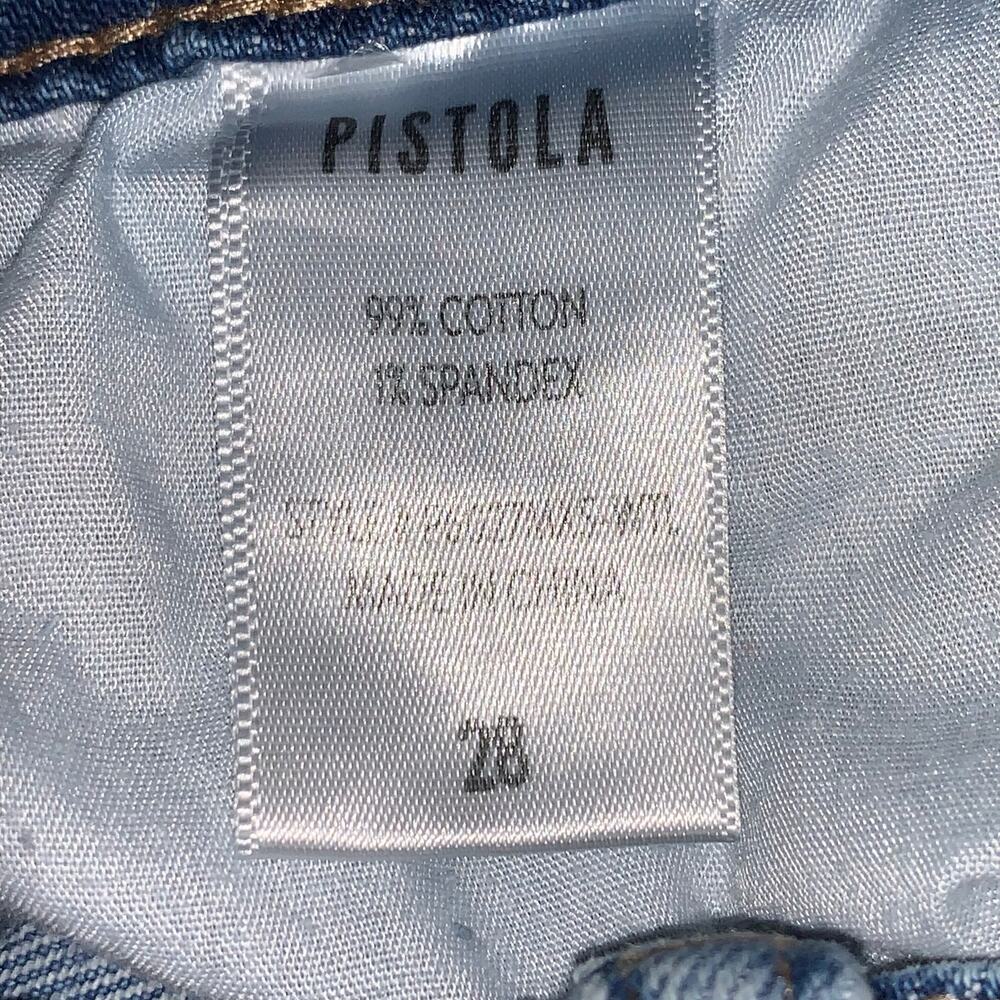 Pistola Nico Light Wash Distressed Side stripe Mom Jeans sz 28 - Picture 5 of 9